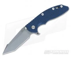 Hinderer Knives XM-18 3.5" Black-Blue Fatty Harpoon Tanto Working Finish #1