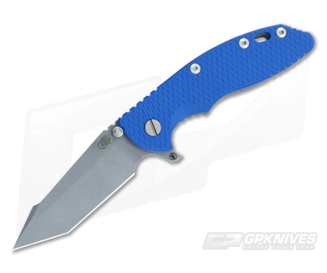 Hinderer Knives XM-18 3.5" Blue Fatty Harpoon Tanto Working Finish 3 Hinderer Knives XM-18 3.5" Blue Fatty Harpoon Tanto Working Finish
