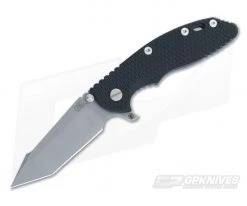 Hinderer Knives XM-18 3.5" Black Fatty Harpoon Tanto Battle Blue Frame