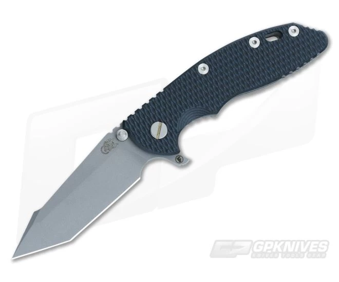 Hinderer Knives XM-18 3.5" Black-Blue Fatty Harpoon Tanto Working Finish #2 3 Hinderer Knives XM-18 3.5" Black-Blue Fatty Harpoon Tanto Working Finish #2