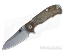 Hinderer Knives MP-1 Canvas Micarta 3.25" Stonewashed Flipper