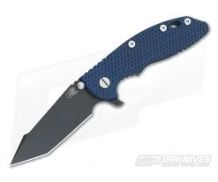 Hinderer Knives XM-18 3.5" Black/Blue Fatty Harpoon Tanto Black DLC #2