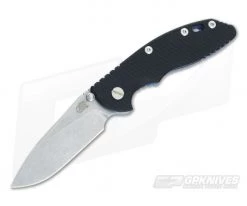 Hinderer Knives XM-18 3.5" Black Slicer NON Flipper Battle Blue Frame