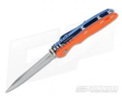 Hinderer Knives XM-18 3.5" Orange Slicer NON Flipper Battle Blue Frame -Rescue Knives Sales Store 0401 3