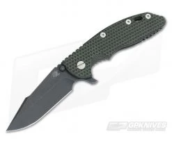 Hinderer Knives XM-18 3.5" Green/Black Harpoon Spanto Battle Black DLC Flipper