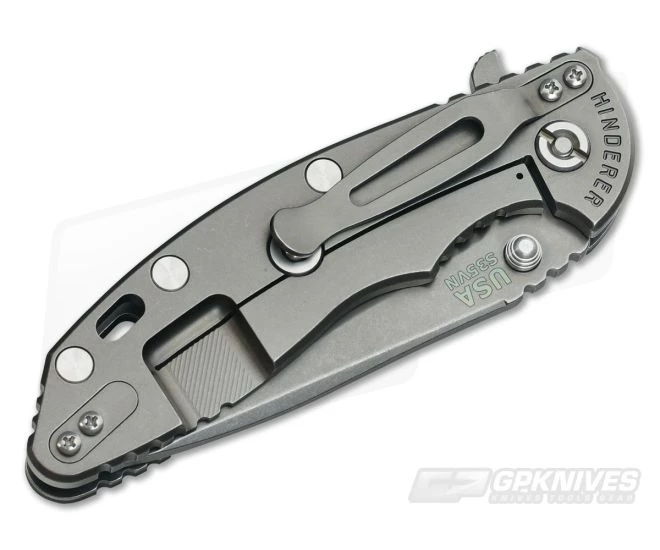 Hinderer Knives XM-18 3.5" Black/Green Spear Point Battle Anthracite DLC Flipper 4 Hinderer Knives XM-18 3.5" Black/Green Spear Point Battle Anthracite DLC Flipper - Image 2