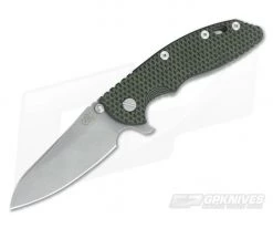 Hinderer Knives XM-18 3.5" GEN 5 Sheepsfoot Working Finish 20CV OD Green & Black G10