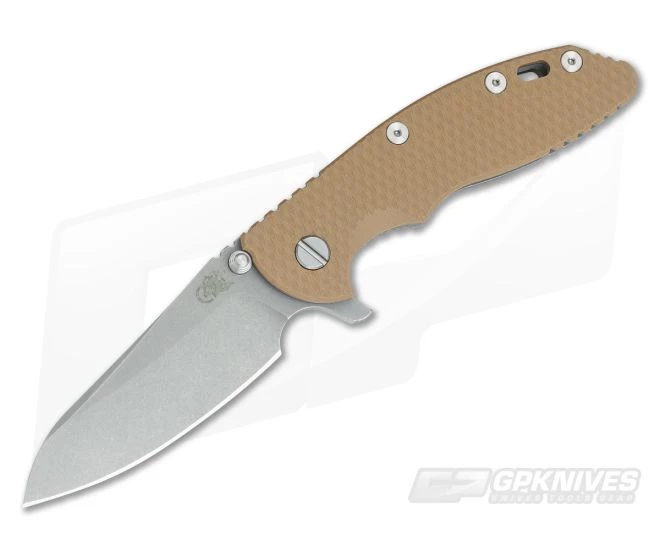 Hinderer Knives XM-18 3.5" GEN 5 Sheepsfoot Working Finish 20CV Coyote Tan G10 3 Hinderer Knives XM-18 3.5" GEN 5 Sheepsfoot Working Finish 20CV Coyote Tan G10