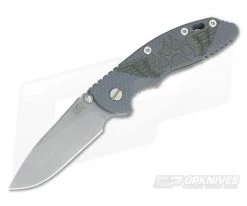 Hinderer Knives XM-18 3.5" NON Flipper Winged Dog Paw #04 Working Finish Grey G10