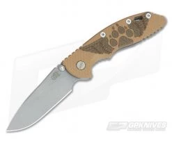 Hinderer Knives XM-18 3.5" NON Flipper Winged Dog Paw #25 Working Finish Coyote G10