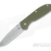 Hinderer Firetac Spanto Stonewash 20CV Thumb Disk OD Green G10 Titanium Frame Lock Folder