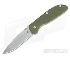 Hinderer Firetac Spanto Stonewash 20CV Thumb Disk OD Green G10 Titanium Frame Lock Folder