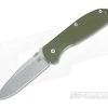 Hinderer Firetac Spear Point Stonewash 20CV Thumb Disk OD Green G10 Titanium Frame Lock Folder -Rescue Knives Sales Store 0570