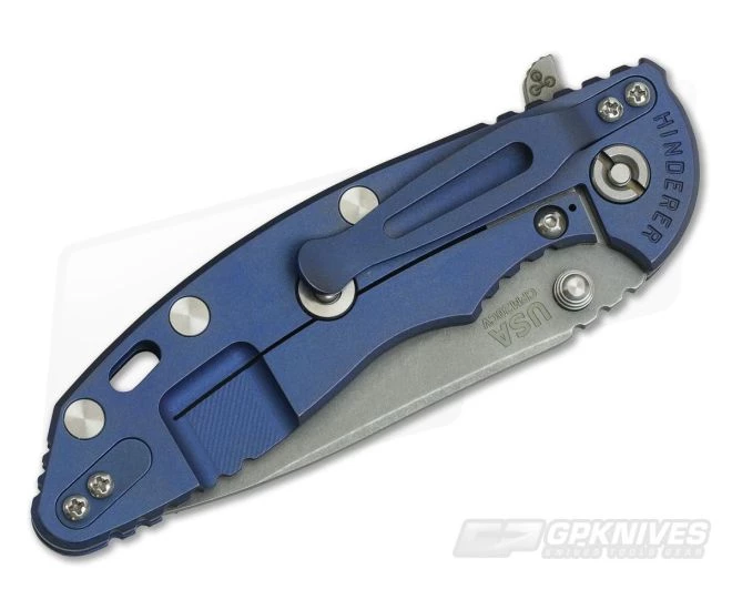 Hinderer XM-18 3.5" GEN 6 Skinny Slicer WF 20CV Black G10 Battle Blue Tri-Way Pivot Flipper 4 Hinderer XM-18 3.5" GEN 6 Skinny Slicer WF 20CV Black G10 Battle Blue Tri-Way Pivot Flipper - Image 2