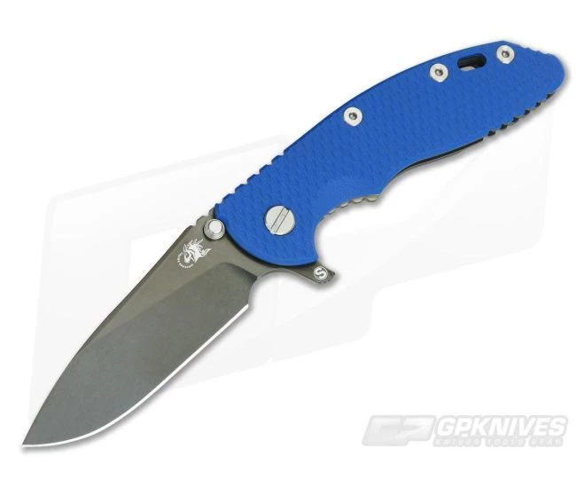 Hinderer XM-18 3.5" GEN 6 Skinny Slicer Black DLC Stonewash 20CV Blue G10 Tri-Way Pivot Flipper 3 Hinderer XM-18 3.5" GEN 6 Skinny Slicer Black DLC Stonewash 20CV Blue G10 Tri-Way Pivot Flipper