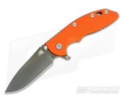 Hinderer XM-18 3.5" GEN 6 Skinny Slicer Black DLC Stonewash 20CV Orange G10 Tri-Way Pivot Flipper
