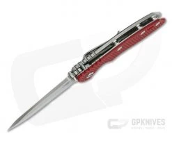 Hinderer Knives XM-18 3.5" Red NON Flipper Tri-Way 20CV Spear Point Stonewashed -Rescue Knives Sales Store 0690 3