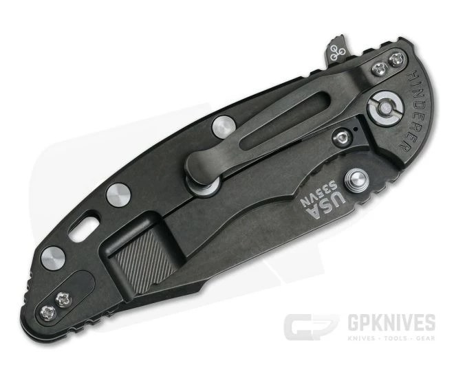 Hinderer XM-18 3.5" Tri-Way Flipper Harpoon Spanto Stonewashed Black DLC S35VN Black G10 4 Hinderer XM-18 3.5" Tri-Way Flipper Harpoon Spanto Stonewashed Black DLC S35VN Black G10 - Image 2
