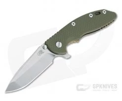 Hinderer XM-18 3.5" Tri-Way Flipper Spanto Stonewashed 20CV OD Green G10 Bronze Frame 0822