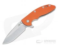 Hinderer XM-18 3.5" Tri-Way Flipper Spear Point Stonewashed 20CV Orange G10 0833