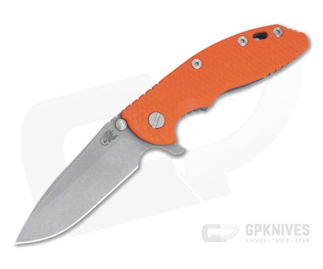 Hinderer XM-18 3.5" Orange G10 Tri-Way Spear Point WF 20CV Battle Blue Ti 0841 3 Hinderer XM-18 3.5" Orange G10 Tri-Way Spear Point WF 20CV Battle Blue Ti 0841