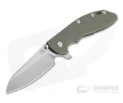Hinderer XM-24 Sheepsfoot Stonewashed 20CV OD Green G10 Bronze Tri-Way Pivot Flipper