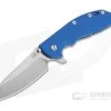 Hinderer XM-24 Sheepsfoot Stonewashed 20CV Blue G10 Blue Tri-Way Pivot Flipper -Rescue Knives Sales Store 1037 1 1