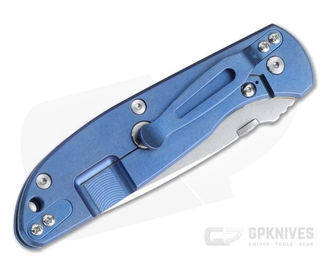 Hinderer Firetac Recurve Stonewashed 20CV Blue G10 Tri-Way Blue Titanium Frame Lock Folder 1097 4 Hinderer Firetac Recurve Stonewashed 20CV Blue G10 Tri-Way Blue Titanium Frame Lock Folder 1097 - Image 2