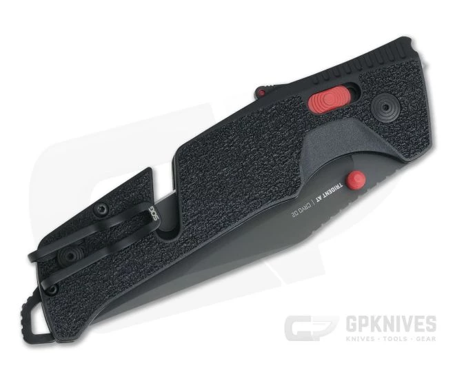 SOG Trident AT Black & Red Tanto PVD D2 Black GRN AT-XR Lock Assisted Folder 11-12-04-57 4 SOG Trident AT Black & Red Tanto PVD D2 Black GRN AT-XR Lock Assisted Folder 11-12-04-57 - Image 2