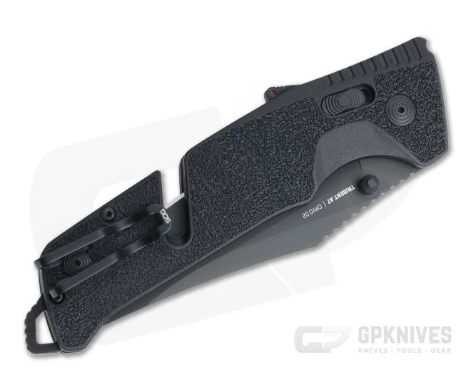 SOG Trident AT Blackout Plain PVD D2 Black GRN AT-XR Lock Assisted Folder 11-12-05-57 4 SOG Trident AT Blackout Plain PVD D2 Black GRN AT-XR Lock Assisted Folder 11-12-05-57 - Image 2