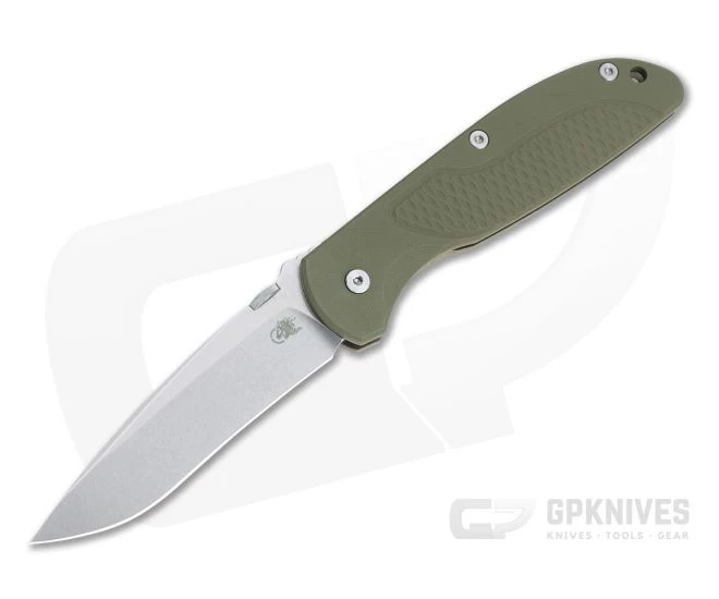 Hinderer Firetac Recurve Stonewashed 20CV OD Green G10 Tri-Way Bronze Titanium Frame Lock Folder 1106 3 Hinderer Firetac Recurve Stonewashed 20CV OD Green G10 Tri-Way Bronze Titanium Frame Lock Folder 1106