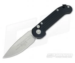 Microtech LUDT Stonewash Plain Edge M390 Black Automatic Knife 135-10