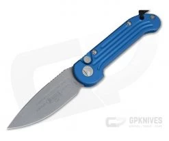 Microtech LUDT Apocalyptic CTS-204P Plain Edge Blue Automatic Knife 135-10APBL