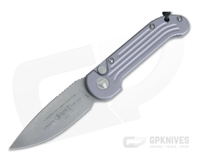Microtech LUDT Apocalyptic CTS-204P Plain Edge Gray Automatic Knife 135-10APGY 3 Microtech LUDT Apocalyptic CTS-204P Plain Edge Gray Automatic Knife 135-10APGY