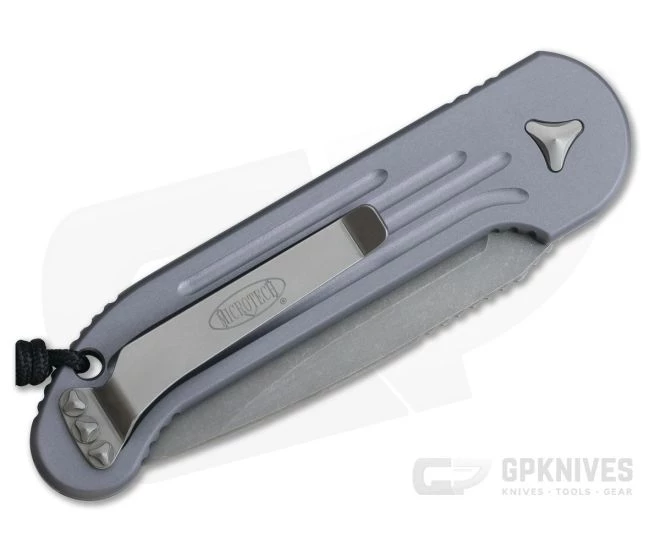 Microtech LUDT Apocalyptic CTS-204P Plain Edge Gray Automatic Knife 135-10APGY 4 Microtech LUDT Apocalyptic CTS-204P Plain Edge Gray Automatic Knife 135-10APGY - Image 2