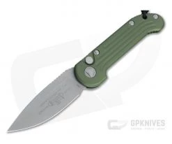 Microtech LUDT Apocalyptic M390 Plain Edge OD Green Automatic Knife 135-10APOD