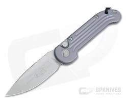 Microtech LUDT Stonewashed CTS-204P Plain Edge Gray Automatic Knife 135-10GY