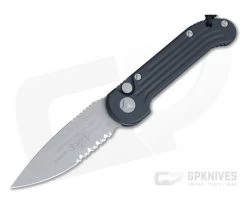 Microtech LUDT Apocalyptic Partially Serrated Elmax Black Automatic Knife 135-11AP