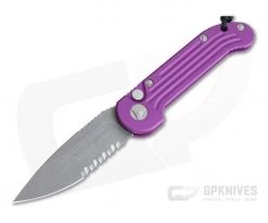 Microtech LUDT Apocalyptic M390 Serrated Edge Violet Automatic Knife 135-11APVI