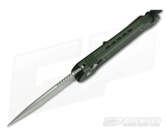 Microtech LUDT Stonewash Partially Serrated OD Green Automatic Knife 135-11OD-M390 5 Microtech LUDT Stonewash Partially Serrated OD Green Automatic Knife 135-11OD-M390 - Image 3