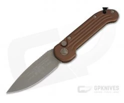 Microtech LUDT Apocalyptic Bronze M390 Tan Automatic Knife 135-13APTA