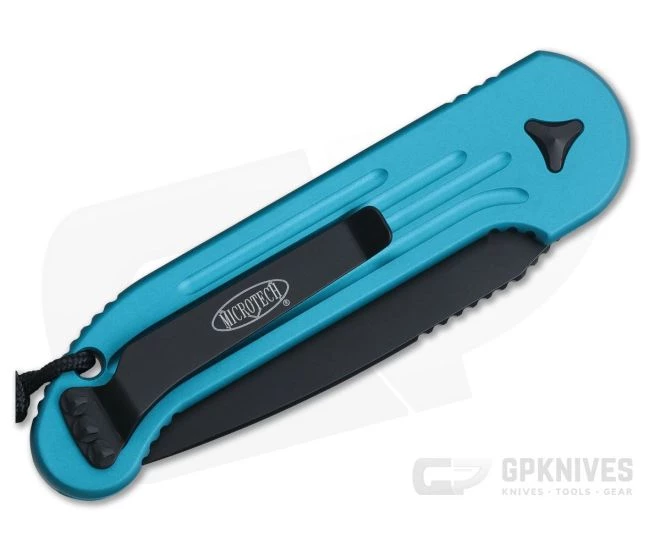 Microtech LUDT Black Standard CTS-204P Turquoise Automatic Knife 135-1TQ 4 Microtech LUDT Black Standard CTS-204P Turquoise Automatic Knife 135-1TQ - Image 2