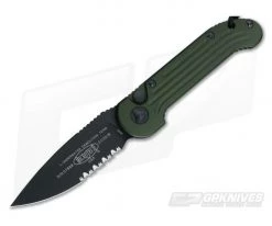 Microtech LUDT OD Green Part Serrated Automatic Knife 135-2OD