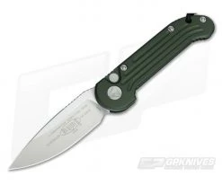 Microtech LUDT Satin Plain Edge OD Green Automatic Knife 135-4OD-M390