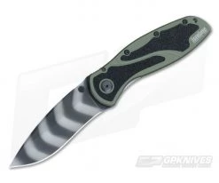 Kershaw Blur Green Handle Tiger Stripe Blade 1670OLTS