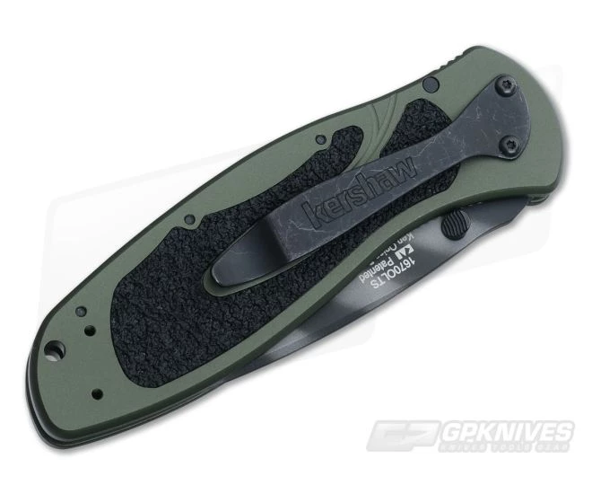 Kershaw Blur Green Handle Tiger Stripe Blade 1670OLTS 4 Kershaw Blur Green Handle Tiger Stripe Blade 1670OLTS - Image 2
