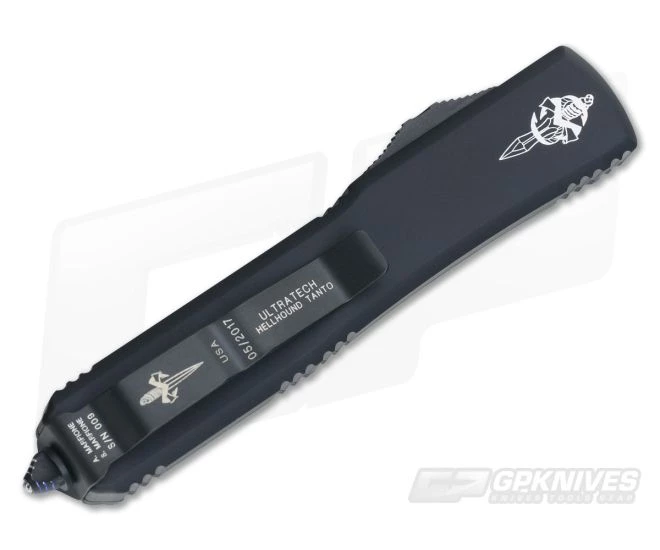 Marfione Custom Ultratech CF Hellhound Tanto Mirror Polish OTF Automatic Knife #2 4 Marfione Custom Ultratech CF Hellhound Tanto Mirror Polish OTF Automatic Knife #2 - Image 2
