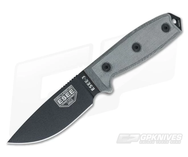 ESEE 3P Black Plain Edge Black Sheath 3 ESEE 3P Black Plain Edge Black Sheath
