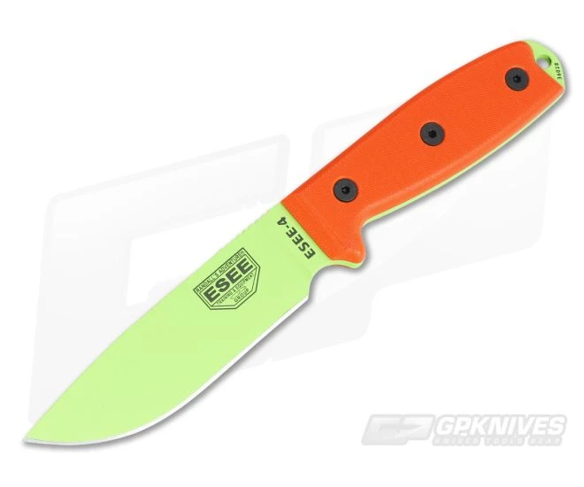 ESEE 4 Venom Green Plain Edge Orange G10 Black Sheath 3 ESEE 4 Venom Green Plain Edge Orange G10 Black Sheath