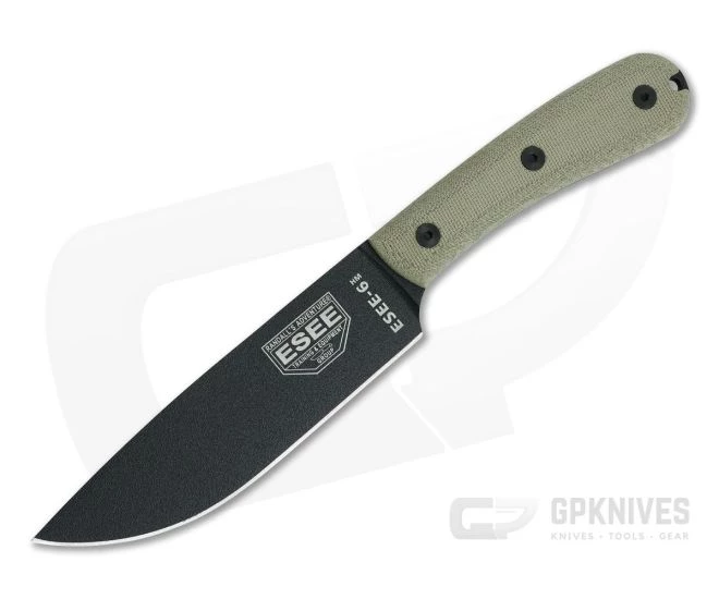 ESEE 6HM-K Black Plain Edge Rounded Handle Kydex Sheath 3 ESEE 6HM-K Black Plain Edge Rounded Handle Kydex Sheath